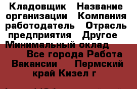 Кладовщик › Название организации ­ Компания-работодатель › Отрасль предприятия ­ Другое › Минимальный оклад ­ 27 000 - Все города Работа » Вакансии   . Пермский край,Кизел г.